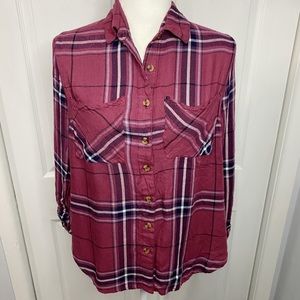 Charlotte Russe Super Soft Plaid Flannel Shirt - S
